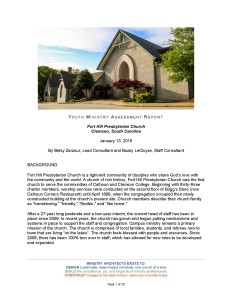 Youth Ministry Assessment Report